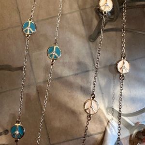 Lucky Brand peace sign necklaces